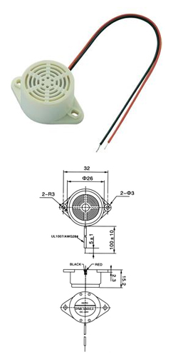 KPMB-G2606L Buzzer 6VDC 80dB