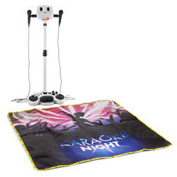 FENTON KSM15W STAGE SET WHITE Ηχείο Karaoke με 2 μικρόφωνα, USB, Aux In, BT και Φωτιζόμενο Χαλί 130.163