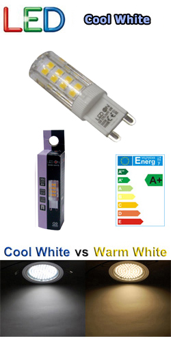 OEM 1204 LED-G9-4W-CW Λάμπα LED με κούμπωμα G9 4 Watt με ψυχρό φωτισμό 6500Κ