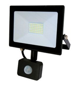 LED ON 1280 QY-2604 Προβολέας LED SUPERSLIM 50Watt με ψυχρό φωτισμό 6500Κ και Ανιχνευτή Κίνησης