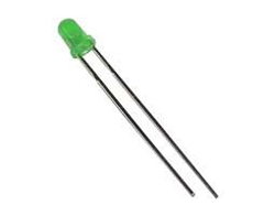 LED-3MM-ST-GREEN Απλό LED 3mm πράσινο χρώμα