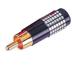 LZ518 BLACK  Αρσενικό RCA αλουμινίου 7mm (RP040)