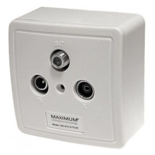 MAXIMUM MX-610 Πρίζα Διελεύσεως 3 εξόδων TV - SAT - Radio