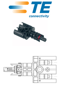 MC4 Female-2xMale Plus 1740277-1 Adaptor Connector για φωτοβολταϊκά Θηλυκό σε 2 Αρσενικά (+)