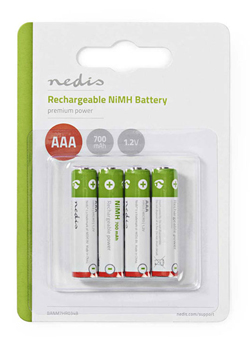 NEDIS BANM7HR034B Σετ 4 Επαναφορτιζόμενων Μπαταριών NiMH AAA / 700 mAh