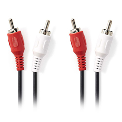 NEDIS CAGL24200BK10 Καλώδιο 2 x RCA αρσ. σε 2 x RCA αρσ. 1m 