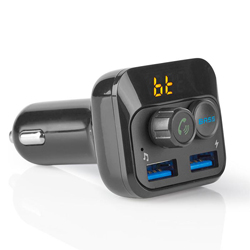 NEDIS CATR120BK Car MP3 FM Transmitter Φορτιστής με εισόδους USB microSD Bluetooth και Bass Boost