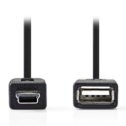 NEDIS CCGP60315BK02 Καλώδιο OTG USB 2.0 θηλ. - Mini USB 5-pin αρσ.