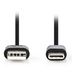 NEDIS CCGP60600BK01 Καλώδιo δεδομένων και Φόρτισης και USB 2.0 type-C αρσ. - USB A αρσ. 0.10m