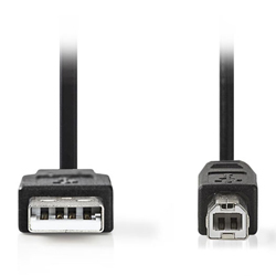 NEDIS CCGL60100BK20 Καλώδιo USB A αρσ. - USB B αρσ. High-Speed, μήκους 2m  