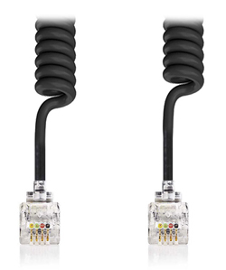NEDIS TCGB90100BK20 Καλώδιο Σπιράλ RJ10 για ακουστικό συσκευής αρσ. - αρσ. 2m Μαύρο 