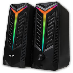 NOD AURORA Σετ RGB Στερεοφωνικών ηχείων 2.0 με τροφοδοσία USB 2 x 8W   