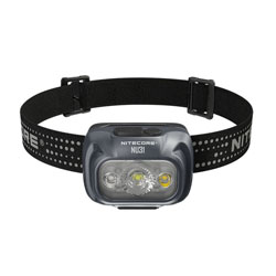 NITECORE HEADLAMP NU31 GREY Φακός Κεφαλής LED Επαναφορτιζόμενος 550 Lumens με 1+1 Βοηθητικά LED 