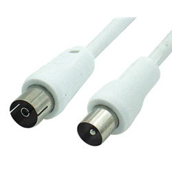 PAL-0039 WHITE Καλώδιο TV Αρσενικό-Θηλυκό 3m σε Λευκό Χρώμα 