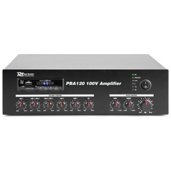 POWER DYNAMICS PBA120 PA ενισχυτής 100V, 120 Watt, 4-16 Ohm με USB/ SD/ FM/ Bluetooth 952.096 --