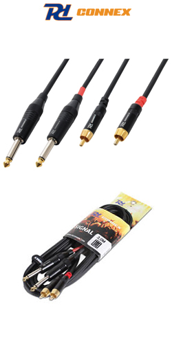 PD Connex CX74-1 Ποιοτικό Καλώδιο 2 x Jack 6.3mm MONO αρσενικά σε 2 x RCA αρσενικά 1.5m 176.660 