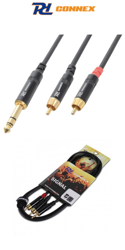 PD Connex CX84-3 Ποιοτικό Καλώδιο Jack 6.3mm STEREO αρσενικό σε 2 x RCA αρσενικά 3m 177.030