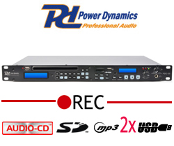 POWER DYNAMICS PDC-35 Επαγγελματικός MP3/2xUSB/SD Player με Record και CD Player (172.824)