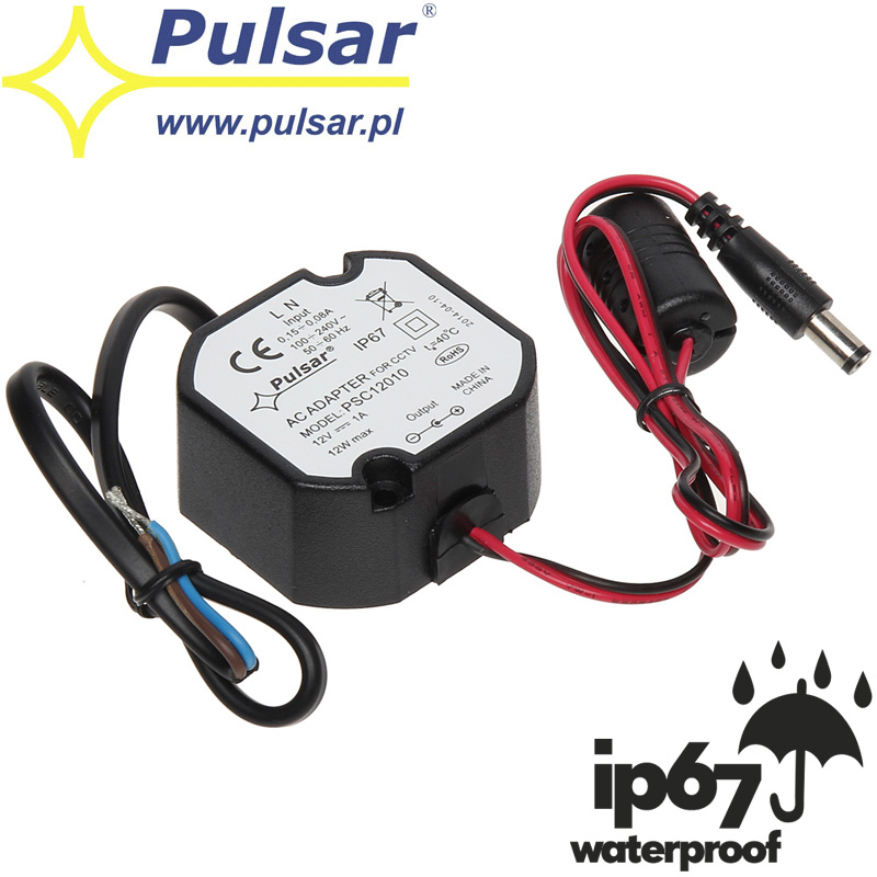 PULSAR PSC12010 Επιτραπέζιο Αδιάβροχο IP67 Τροφοδοτικό Switching 12VDC 1A
