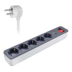 SONORA PSW501AC πολύπριζο 5 θέσεων με διακόπτη ON/OFF και 2 θύρες USB (USB-C & USB-Α)