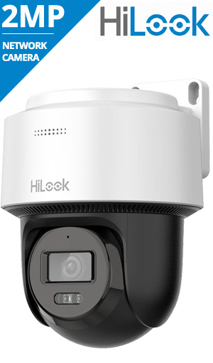 HiLook PTZ-N2C200M-DE 2.8mm 2MP Ενσύρματη Δικτυακή Mini PT IP Camera, Auto-Tracking Lite, Mic, Speaker, MicroSD, PoE, IP66