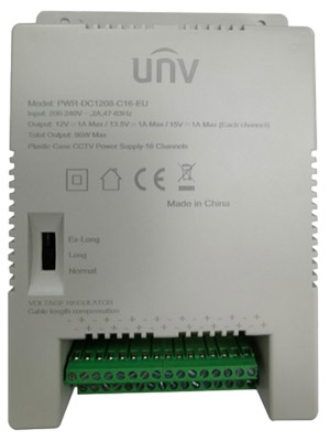 Uniview PWR-DC1208-C16-EU Switching Τροφοδοτικό CCTV 16 Εξόδων 12VDC 8A 96Watts
