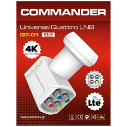 COMMANDER QT-01 Universal Quattro LNB 0.1 dB, 4K UHD, LTE