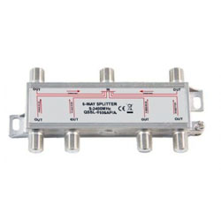 JAGER QSPL6 Διακλαδωτής TV-SAT 6 εξόδων (5 - 2400 MHz) με φις F και dc pass    