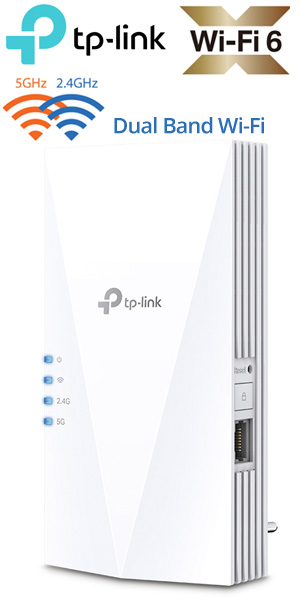 TP-Link RE500X v2.0 AX1500 Dual-Band Mesh Wi-Fi 6 Range Extender 2,4GHz and 5GHz  