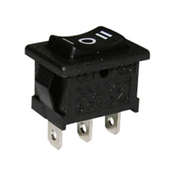 RL3-113 BLACK Διακόπτης Rocker Mini ON-OFF-ON 3P 6A/250V YNX/DIE