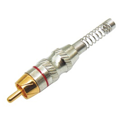 RP061R Επίχρυσο RCA Αρσενικό 8mm Κόκκινο