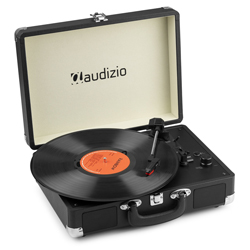AUDIZIO RP116BK Retro Πικάπ με Ενσωματωμένα Ηχεία, Bluetooth In/Out, USB Recording σε βαλίτσα Μαύρο 102.071