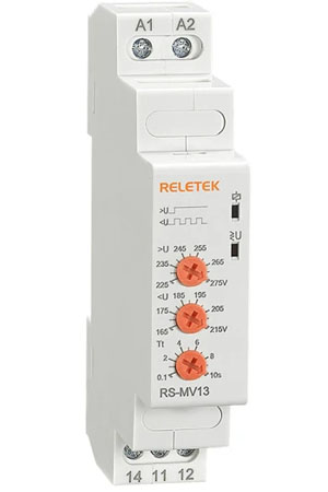 RELETEK RS-MV13 Μονοφασικός Επιτηρητής Τάσης Υπότασης / Υπέρτασης για Ράγα DIN