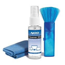 NOD S CLEANER 35 KIT 3-σε-1 σετ καθαρισμού οθονών, με πανί μικροΐνων, βουρτσάκι και υγρό 35ml  