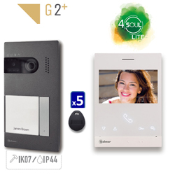 GOLMAR S5110/ART 4 Kit Soul 4.3'' Hands-free Αφής για 1 Διαμέρισμα με 2 καλώδια G2+ με Μνήμη, Ώρα, RFID