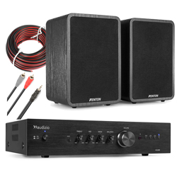 SET_HOMEAUDIO 32 Πλήρες Hi-Fi πακέτο ήχου με Audizio AD200B + Fenton SHFB65  + Καλωδιώσεις (Μαύρο)
