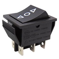 SOKEN RK1-01 2X3 B/B Διακόπτης Rocker Μεγάλος ON-OFF-ON 6P 16A/ 250V
