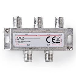 NEDIS SSPL410ME Διακλαδωτής TV-SAT 4 εξόδων (5 - 2400 MHz) με φις F και dc pass