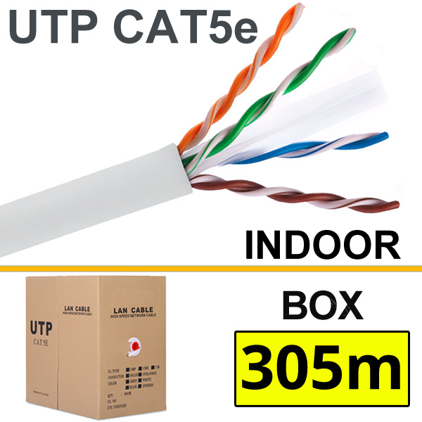 ANGA ST-L01 (Box 305μ) Καλώδιο LAN UTP CAT5e Μονόκλωνο Λευκό Εσωτερικού χώρου CCA/PVC