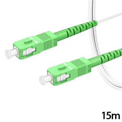 ANGA Καλώδιο Οπτικής Ίνας - Οπτικό Patch Cord SC/APC - SC/APC, Μήκος 15 Μέτρα, Single Mode, FTTH, Λευκό    