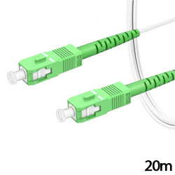 ANGA Καλώδιο Οπτικής Ίνας - Οπτικό Patch Cord SC/APC - SC/APC, Μήκος 20 Μέτρα, Single Mode, FTTH, Λευκό   