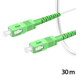 ANGA Καλώδιο Οπτικής Ίνας - Οπτικό Patch Cord SC/APC - SC/APC, Μήκος 30 Μέτρα, Single Mode, FTTH, Λευκό 