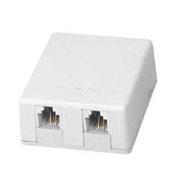 TA-1019 Πρίζα τηλεφώνου αυτοκόλλητη διπλή (μίας γραμμής) 6P4C