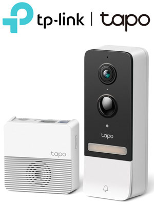 TP-Link Tapo D230S1 v1.2 Video Doorbell 2K (5MP) με επαναφ/νη μπαταρία 6700mah, IP64 Color Night Vision, AI Detection, Mic/Speaker, microSD