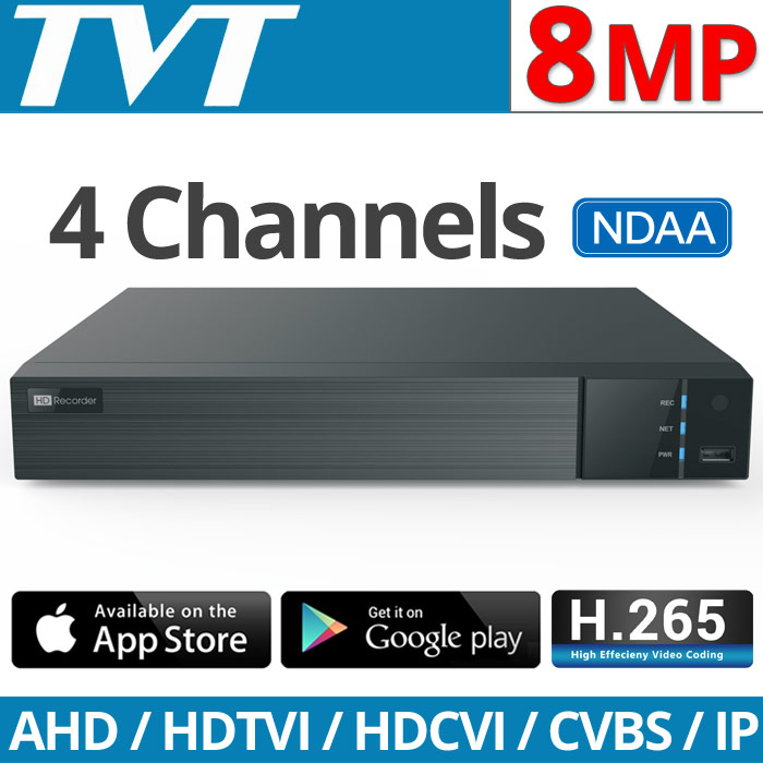 TVT TD-2104NS-HP-H Πενταυβριδικό Καταγραφικό DVR 4 καμερών Μέγιστης Ανάλυσης 4K / 8Mpixels