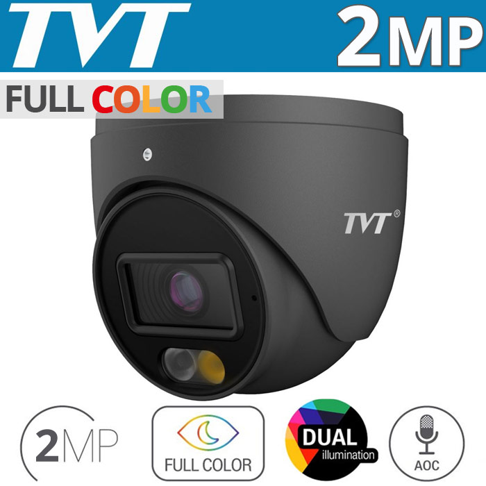 TVT TD-7524AS4-D (D/AU/AW2) 2.8mm Κάμερα Dome Dual Illumination 2Mpixels, Audio Over Coaxial, IP67, 20~30m Night View