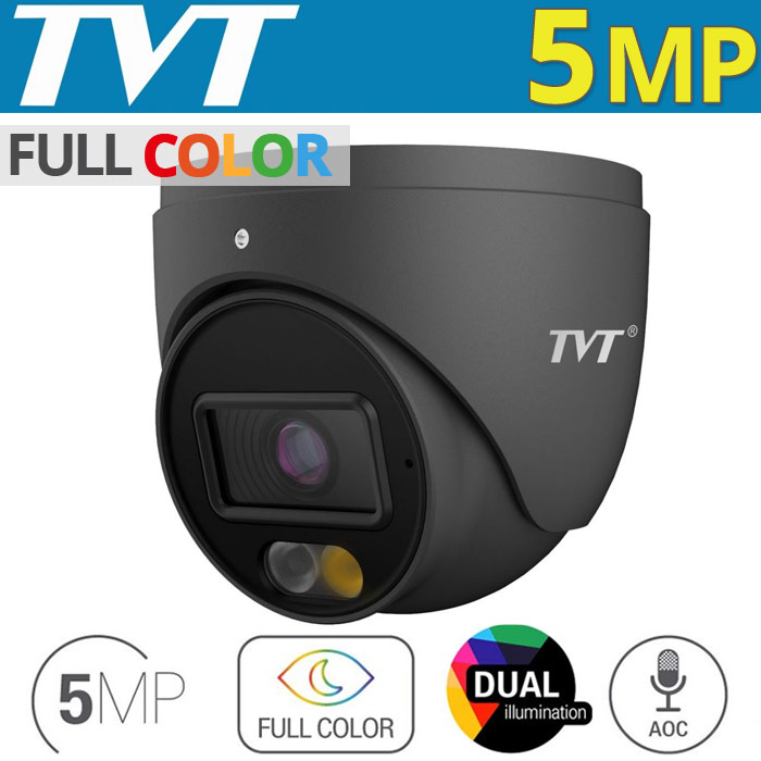 TVT TD-7524AS4-D (D/AU/AW2) 2.8mm Κάμερα Dome Dual Illumination 2Mpixels, Audio Over Coaxial, IP67, 20~30m Night View