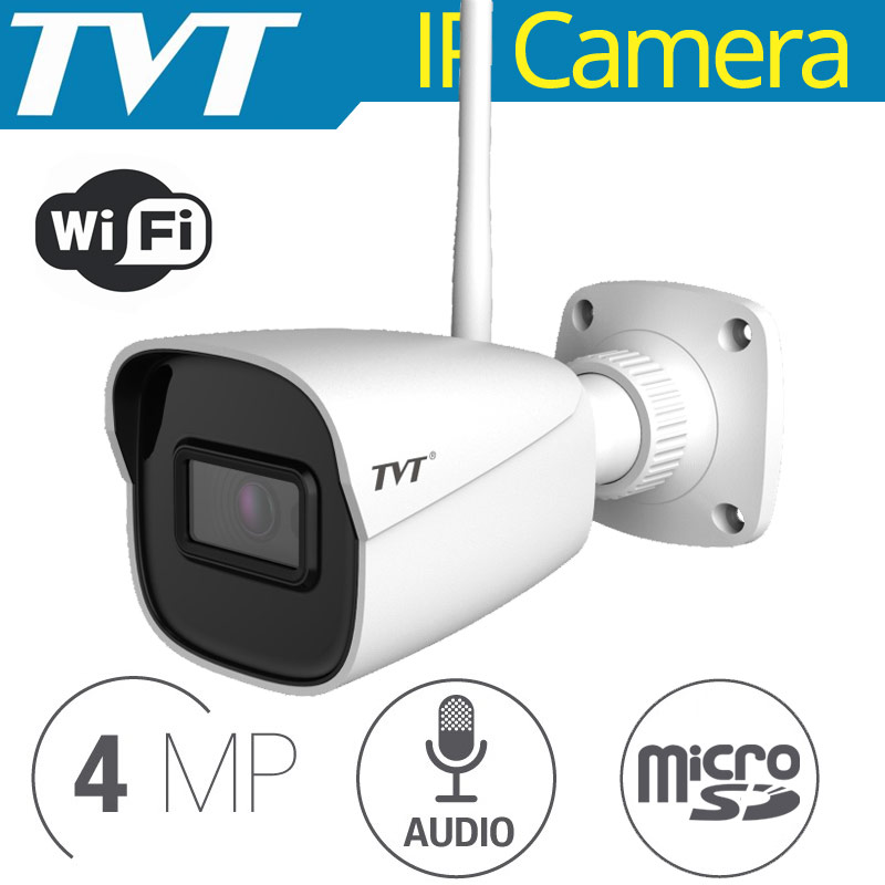 TVT TD-9441S4 (D/PE/WF/AR2) 2.8mm Ασύρματη WiFi IP Κάμερα 4Mpixels, Μικρόφωνο, MicroSD, Η.265, Poe, IP67, micro-SD-Slot
