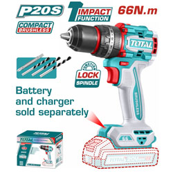 TOTAL TIDLI206681 Δραπανοκατσάβιδο Κρουστικό Μπαταρίας Λιθίου 20V / 66Nm BL Motor P20S Χωρίς Μπαταρία Και Φορτιστή 