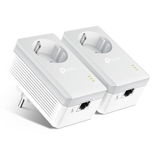 TP-LINK TL-PA4010PKIT V6.0 AV600 Powerline Adapter With AC Pass Through Starter Kit 600Mbps 